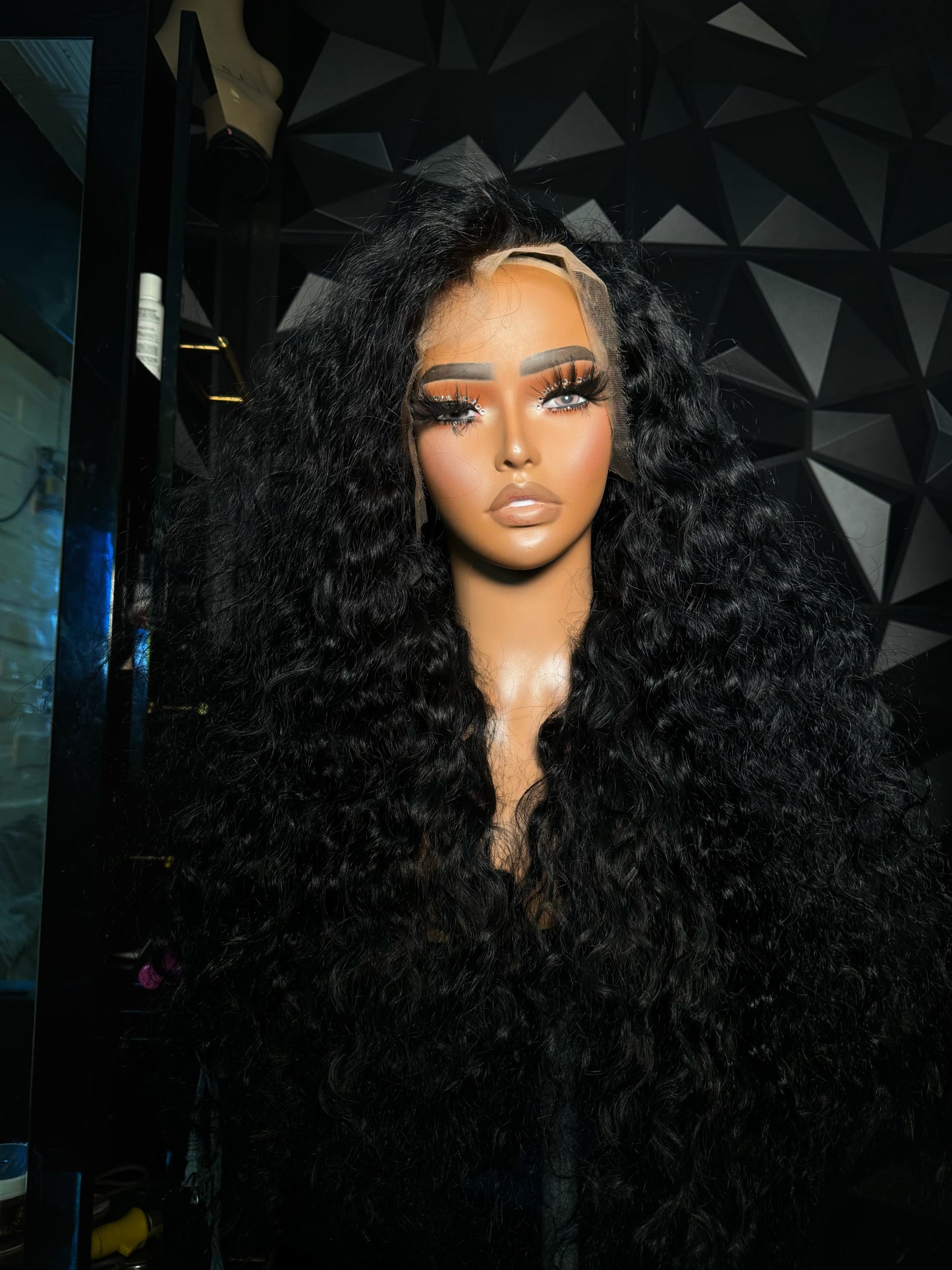 28” raw curly jet black unit